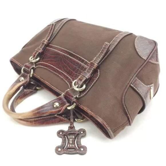 Celine Handbag Brown Gold Woman Authentic Used G929 - Picture 3 of 6